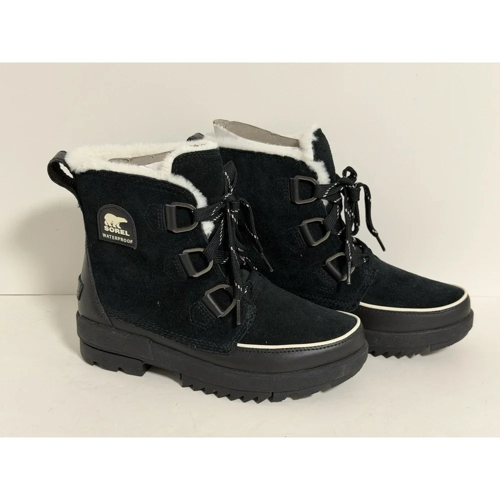 Sorel Women's Tivoli IV waterproof boots, Black Suede, Size US 8